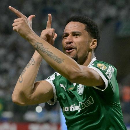 Murilo comemora gol do Palmeiras sobre o Bolívar em confronto da Libertadores Murilo comemora gol do Palmeiras sobre o Bolívar em confronto da Libertadores